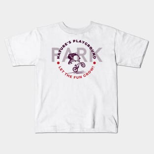 Nature Paly ground | Cycle Rider | park | stunt Kids T-Shirt